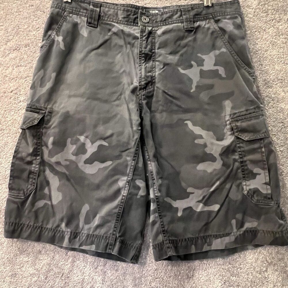 The North Face Cargo Shorts Men 36 Regular Gray Camo Ripstop Hiking Outdoor Gorp